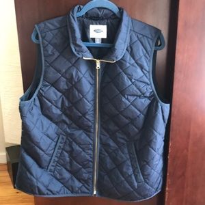 Old navy quilted vest XL navy blue